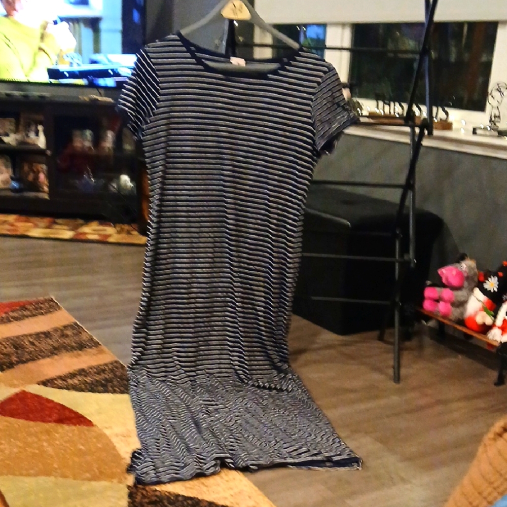 Merona Blue and White Casual Maxi Dress